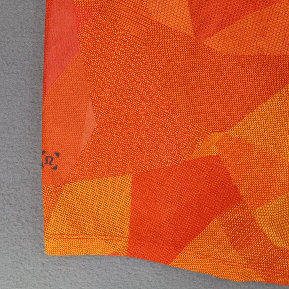 Lululemon T.H.E. Shorts Orange Print Linerless 9" Mens Size L Geometric Zip - Picture 4 of 6